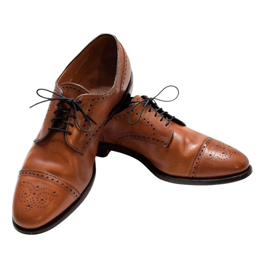 Allen Edmonds Men's Sanford Bourbon Cap Toe Derby Dress Shoes 12 C 5347 Brogue